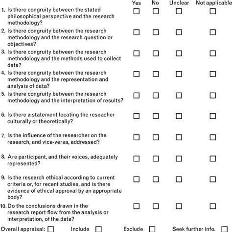 quantitative research critical analysis tool